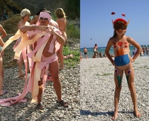 Natural Mud Camouflaging pics - Mutual respect as an important part of the naturist community