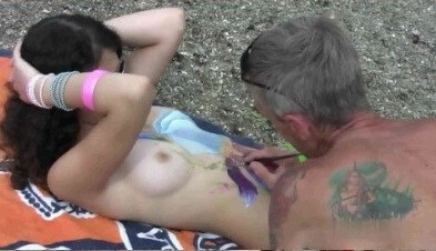 Body Art Nudist Beach 1 Full HD video - A closed community of naturists