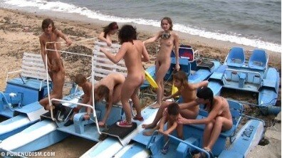 A group of naturists at sea - Nudists strive for inner harmony and peace of mind